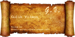Gulik Vilmos névjegykártya